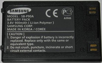Аккумулятор для Samsung VP-M105 SB-P90A ORIGINAL