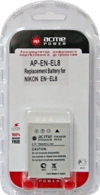 Аккумулятор для Nikon Coolpix P1 AcmePower EN-EL8