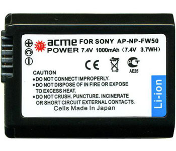 Аккумулятор для Sony Alpha NEX-5 AcmePower AP-NP-FW50