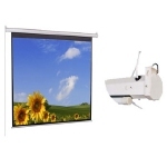 Экран с электроприводом Classic Solution Lyra (E 394x293/3 MW-L4/W) 305x406см, Matte White с пузырьковым уровнем